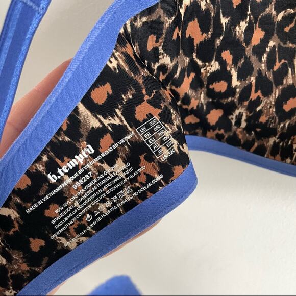 B. Tempt'd | Blue Indigo Scalloped Convertible Push-up Bra Women’s Underwire - Picture 4 of 6